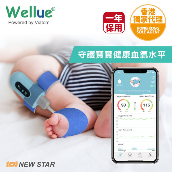 图片 Wellue - BabyO2™ 婴儿智能脚掌式睡眠监测器