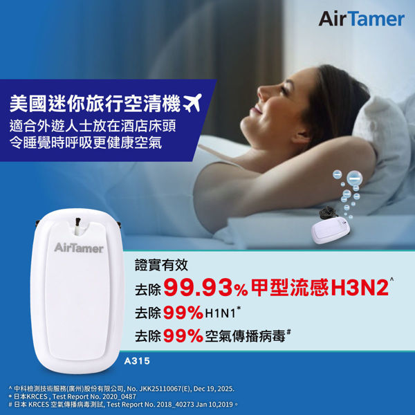 图片 雅达玛 AirTamer - 美国迷你旅行空清机 (穿戴式负离子空气净化器) A315 - 白色